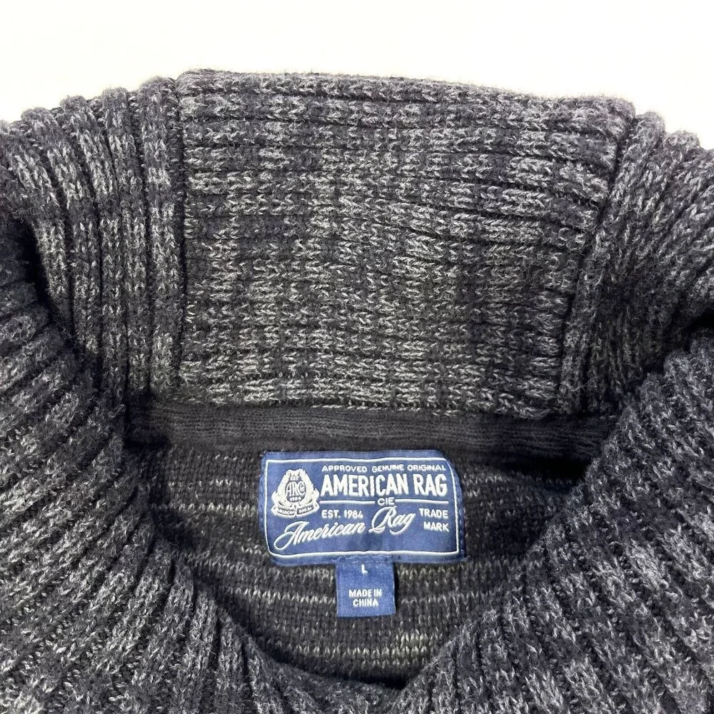 American Rag Mens Gray Nordic Shawl Sweater, American Rag Mens Grey Winter 479